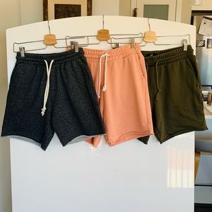3 pairs of H&M sweat shorts size S Grey-Green-Coral